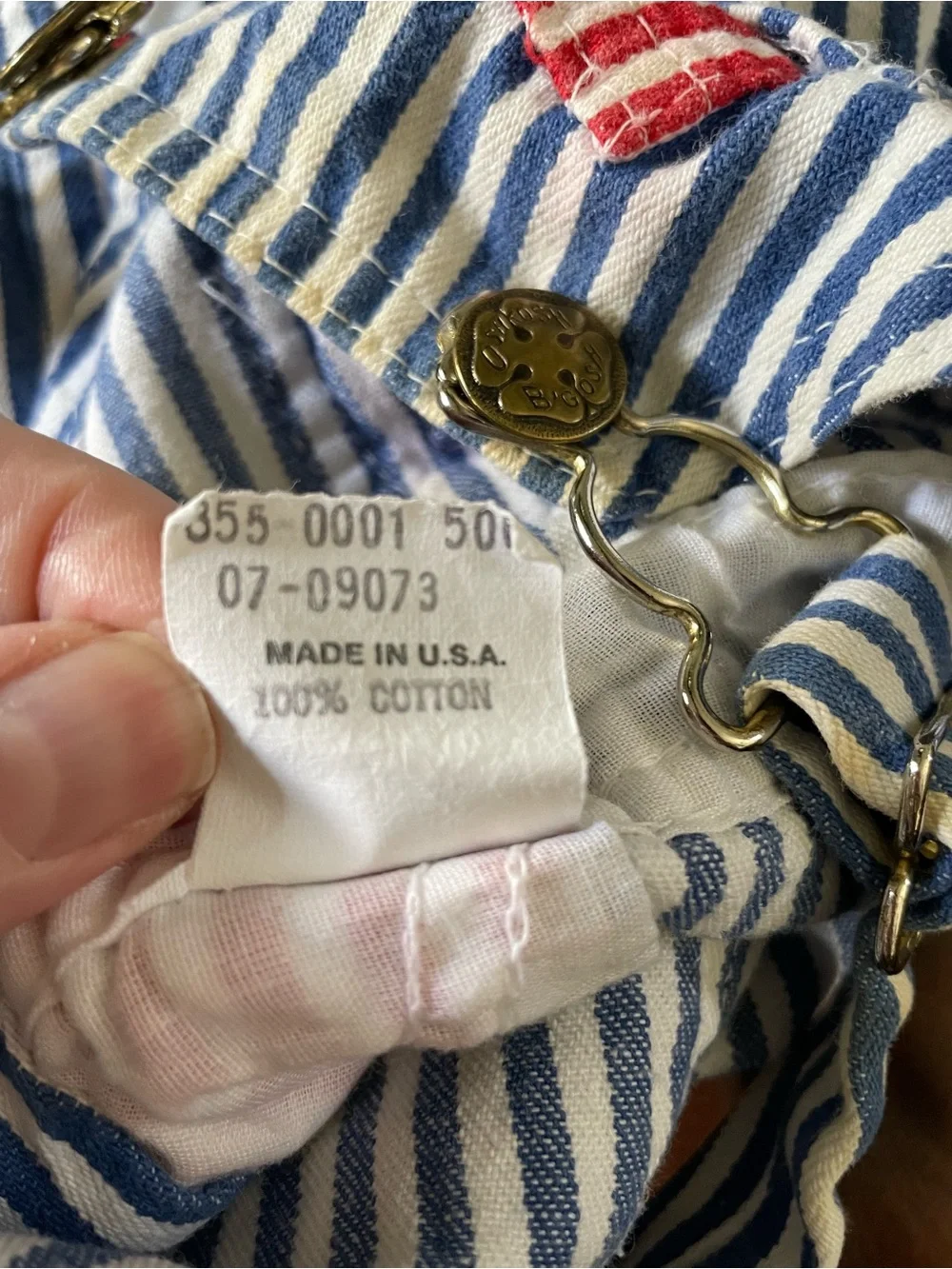 Vtg OshKosh B'gosh World's Best Overalls Train Conductor USA Made Sz 12 Mos